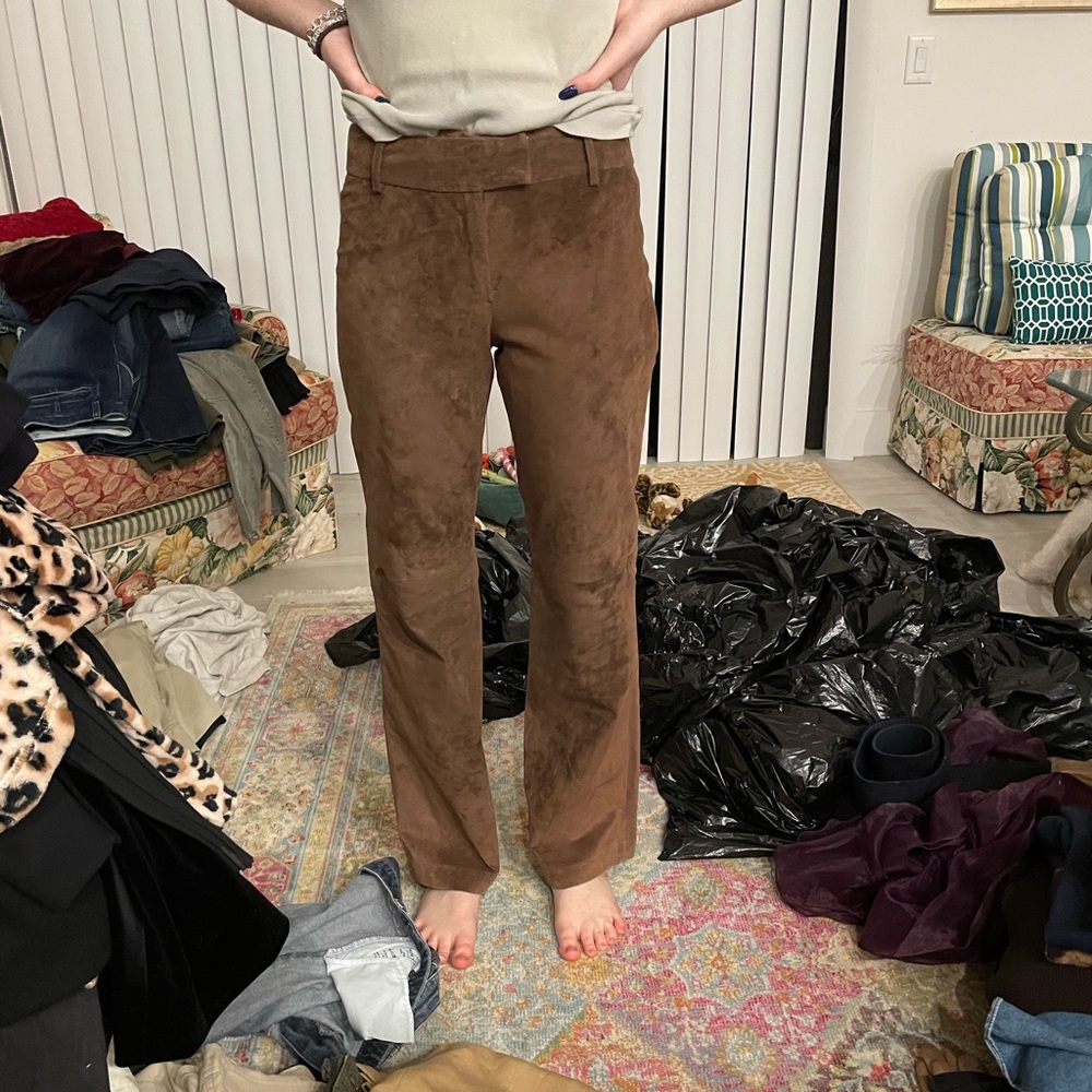 Washable suede pants in excellent cond custom made